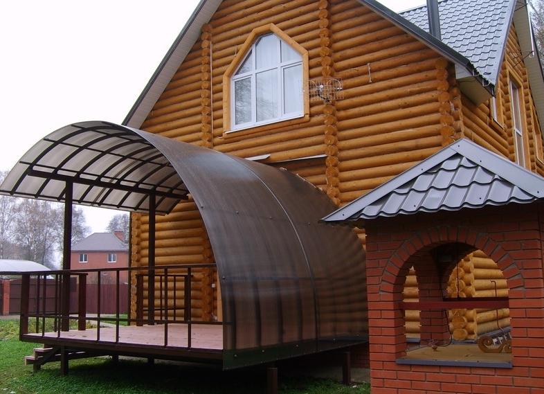 Отделка поликарбонатом крыльца фото