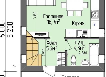 Планировка дома 6 6