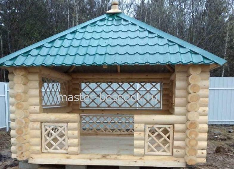 Беседки из бревна фото