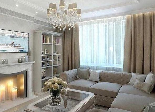 Гостиная с камином